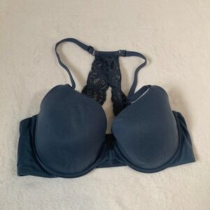 Victoria's Secret Navy Blue Lace Racerback Push Up Bra 36D